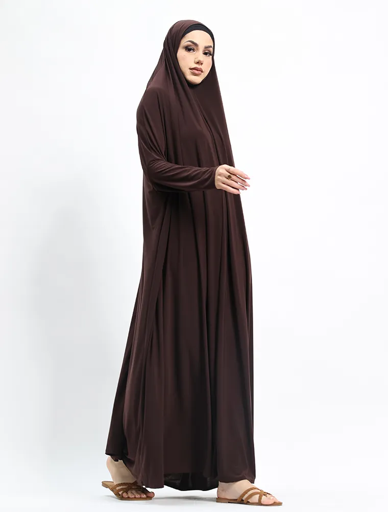 Brown Jersey Jilbab